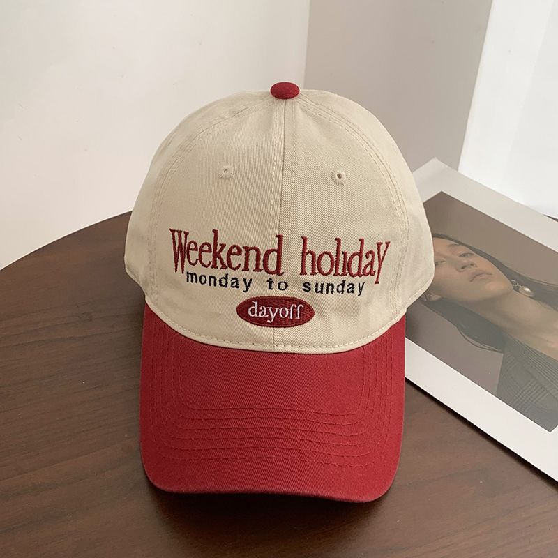 Women's New Big Headed Baseball Hat with Wide Curved Brim Showing Small Soft Top Couple Hat with Versatile Baseball Cap