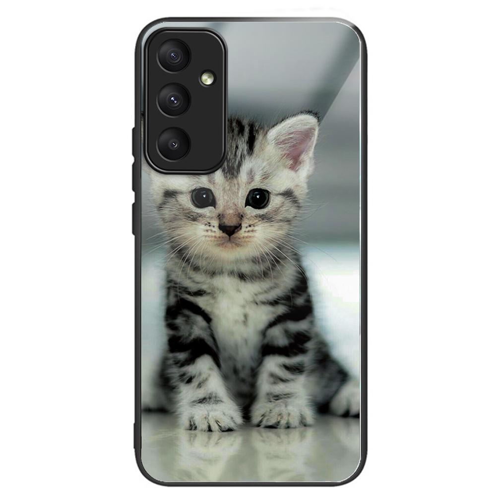 

For Samsung Galaxy A35 5G Tempered Glass Case Phone Cover Drop Protection Cute Cat