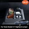 For Tesla Model 3 Y Highland Juniper Wireless Charging Protective Frame Mobile Phones Headphones Watches Non-Slip  Limiter