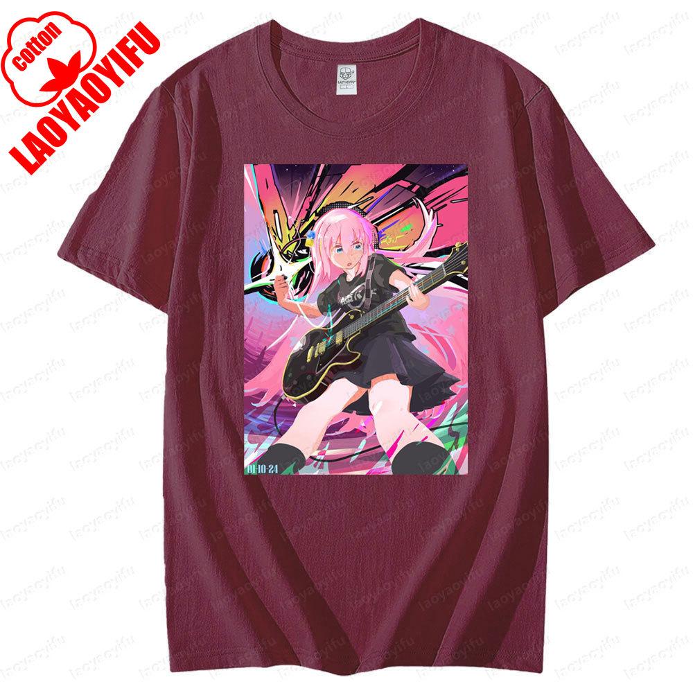 BOCCHI THE ROCK Role Printed Tshirt Cool Rock and Roll Lover Creative Short Sleeve Men Women Universal Summer Crewneck Tee Tops