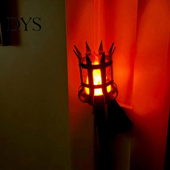 Mittelalterliche Fackel Wandleuchte, LED Handlicht, Retro Realistische Imitation Holzmaserung Flamme für Halloween Party Dekoration, Mardi Gras Geheimnis