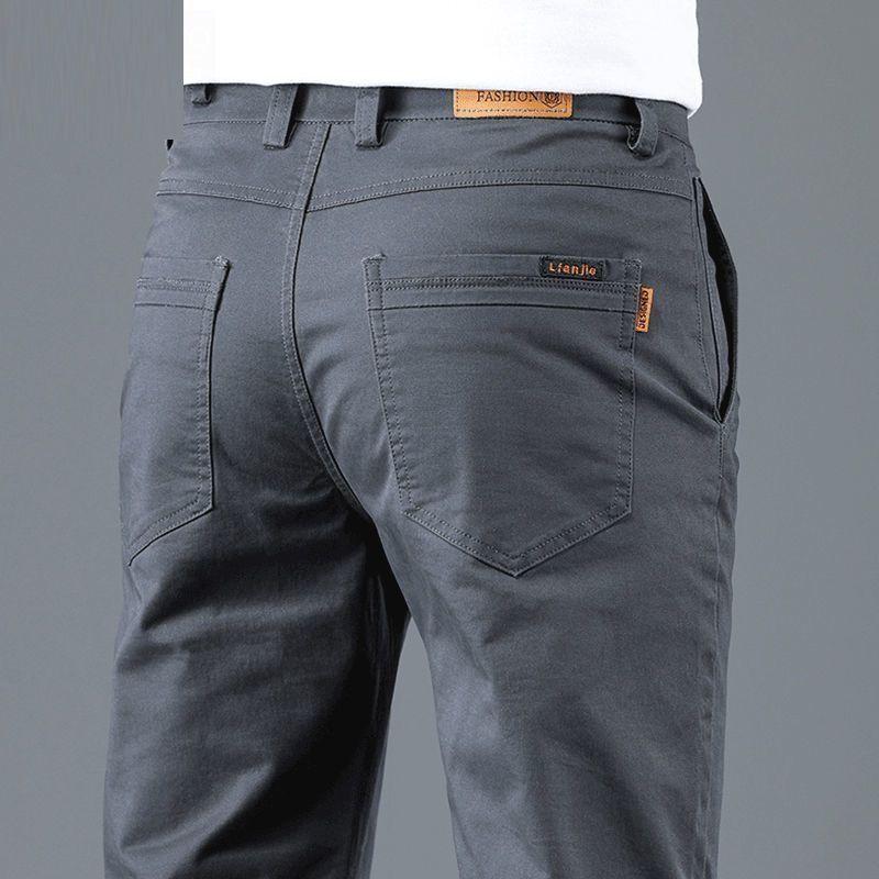 Pantalones Casuales Rectos Elásticos Resistentes al Desgaste para Hombre - Estilo Coreano para Primavera/Otoño