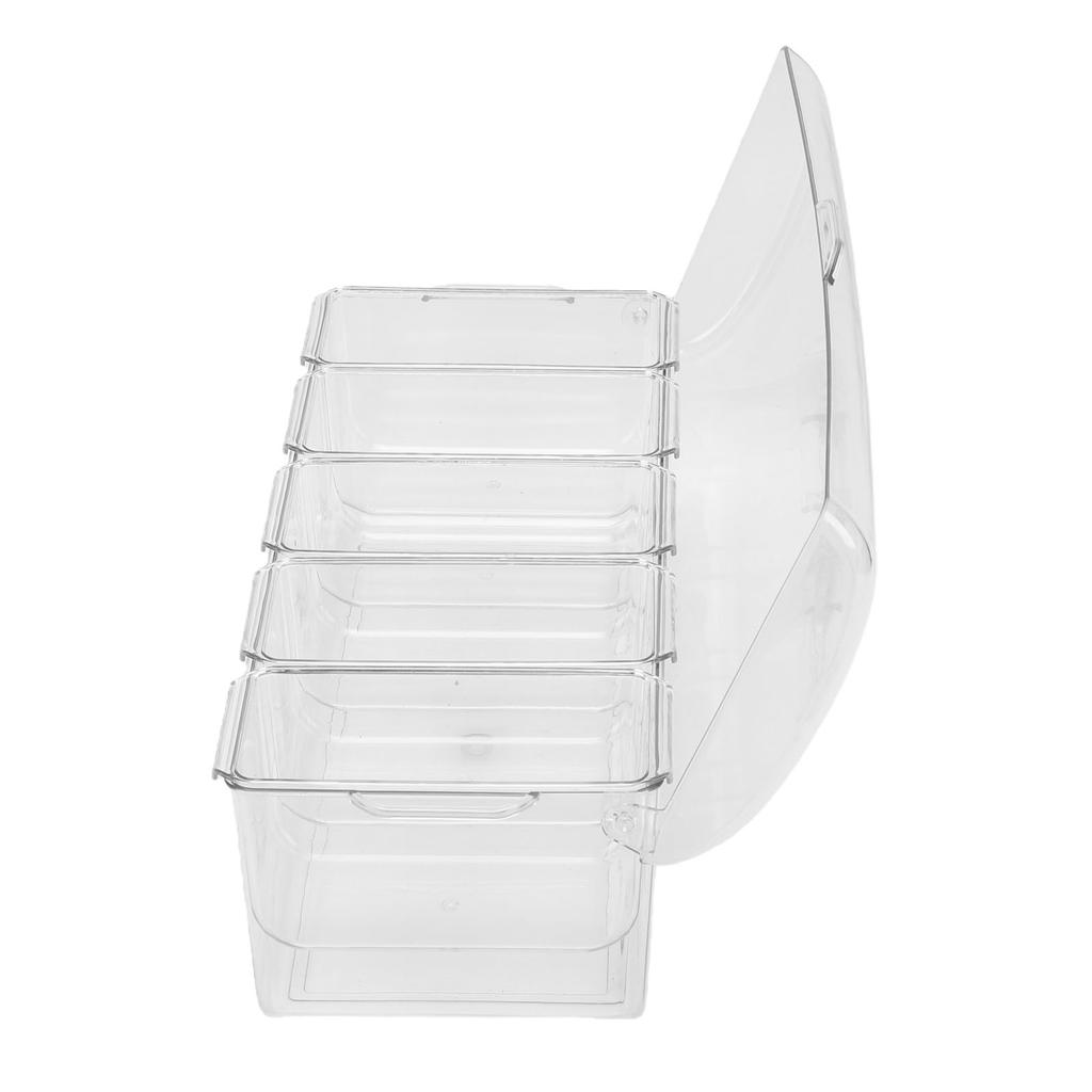 Condiment Caddy with 5 Compartments Versatile Stackable Reusable Plastic Garnish Tray for Outdoor Party Picnic