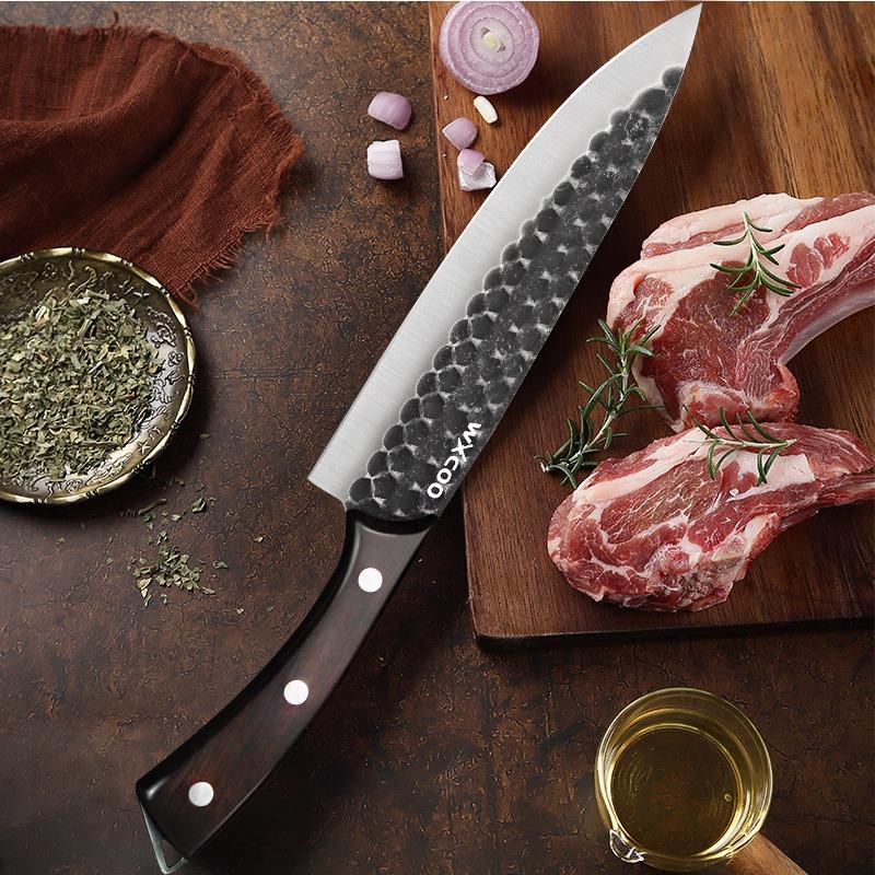 Professional Kitchen Knives Cooking Bread Knife Steak Knife Family Dinner Knife Wooden Kitchen Sharp Stainless Steel Cutting Knife