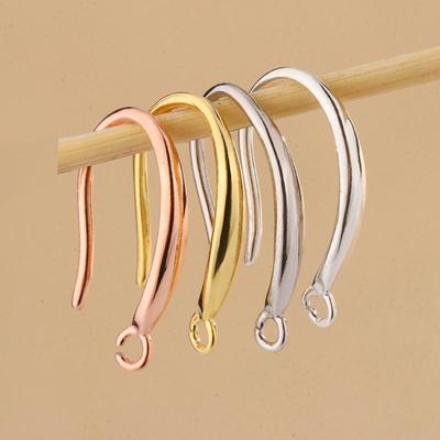 Tingxiang DIY S925 Sterling Silber Glatte Breite Ohrhaken für Handgefertigten Schmuck.
