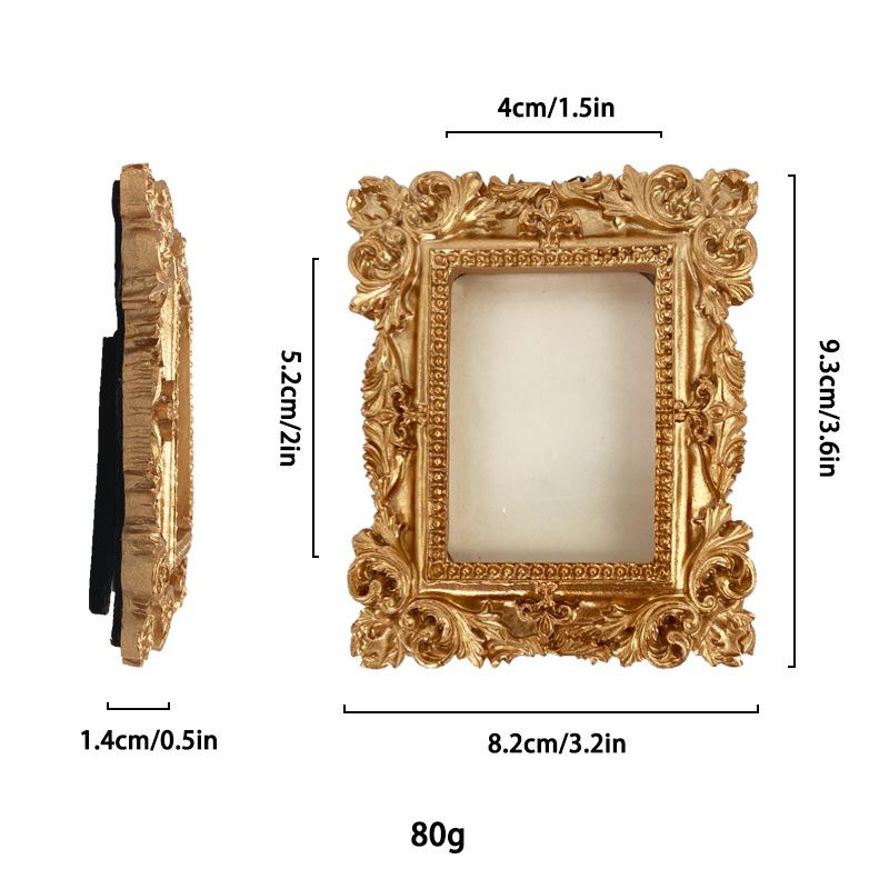 European Victorian Style Retro Gold Mini Picture Frame Luxury Small Photo Frame Display Accessories Ornaments Photography Props