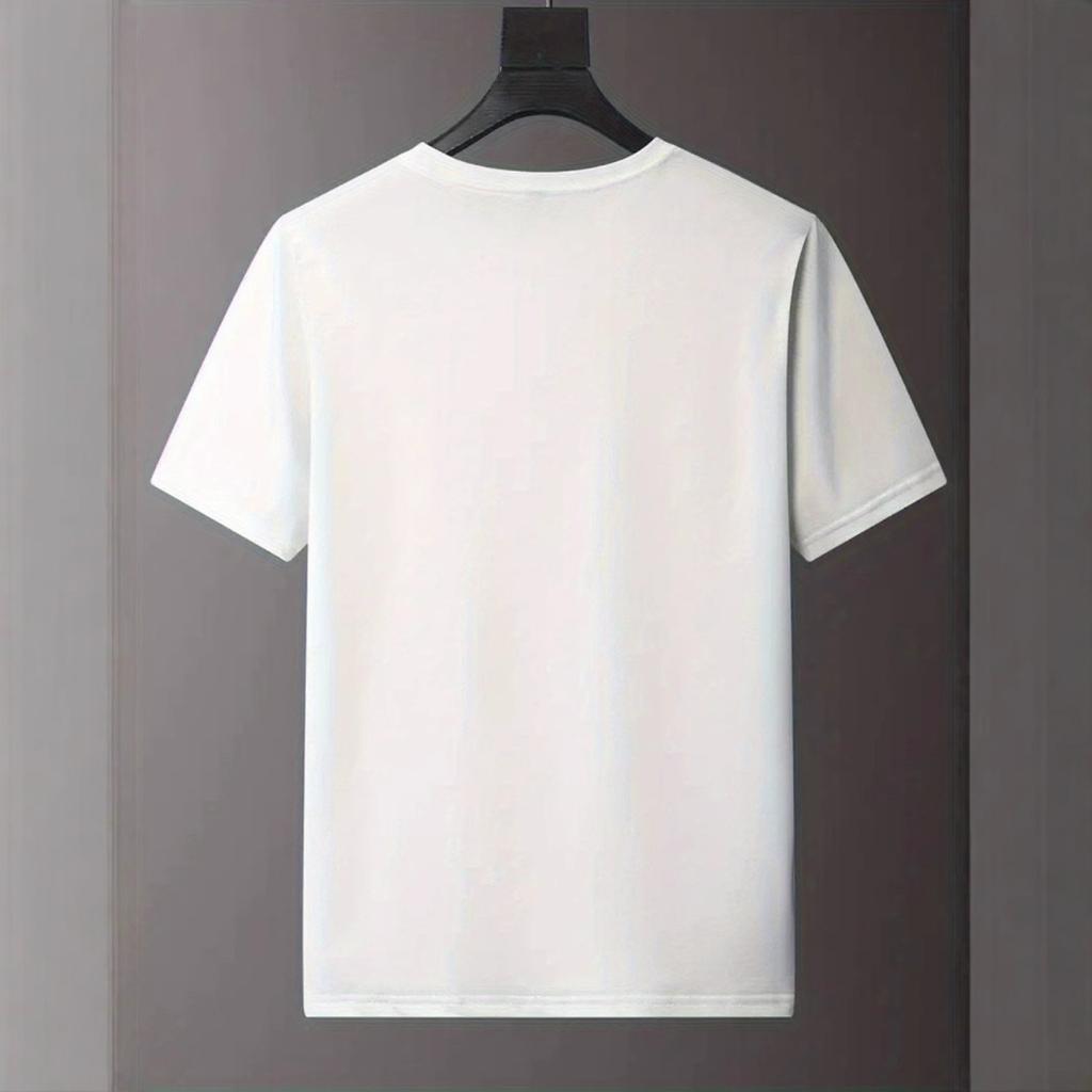 Men's T-shirts New Letter Print Pattern Short-sleeved Base Coat Round Neck Sweatshirt