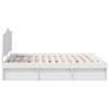 White Bed Frame with Headboard 200 x 200 cm Solid Pine Wood