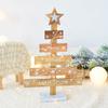 Exquisite Wooden Mini Desktop Christmas Tree Star Ozdoby do dekoracji wnętrz Stylowa dekoracja