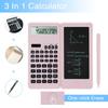 Portable Solar Calculator With Advanced Math Functions - Pink, Dual Power, Easy Erase - Ideal For Students & Professionals