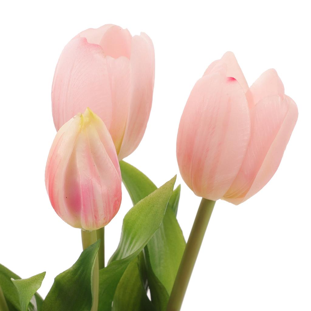 1 Bunch Exquisite Simulation Tulips Bouquet Bright Vivid Lifelike Fake Flower Decor for Bedroom Living Room Theme Party Photo