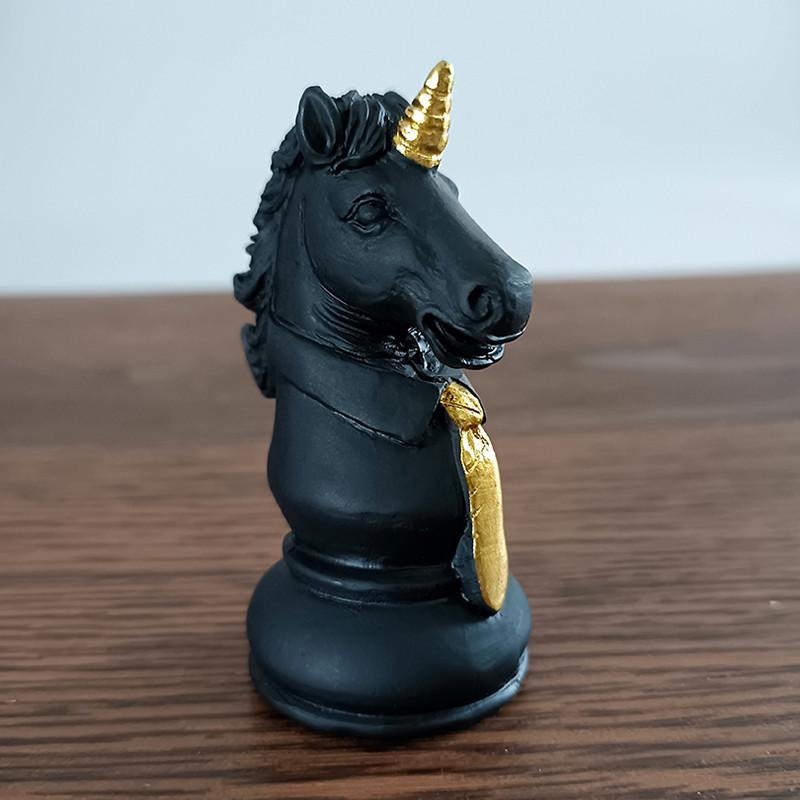 Black & White International Chess Figurines Statue Chess Pieces Board Games Accessories Home Decor Chessmen Ornaments