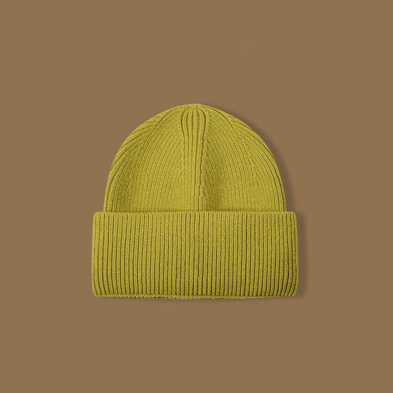 High Quality Solid Color Hat Women's Autumn and Winter Wool Hat Warm Ear Protection Cold Hat Versatile Face Small Knitted Hat Men's Windproof