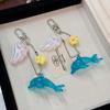 Y2K Dolphin Keychain Vintage Alloy Lightweight Portable Cute Charm for Luggage Bag Travel Use Accessory