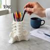 Unique Office Accessories Simulated Spine Pen Holder, Creative Skeleton Desktop Organizer, Durable Stationery PLA 3D Printed Anatomy Ornament for Home