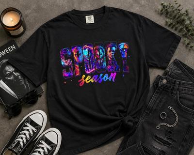 Spooky Season Shirt Horror Movie Graphic Tee Halloween Retro T-Shirt Slasher Fan Gift Comfort Colors® Unisex Shirt 90s Y2k Millennial
