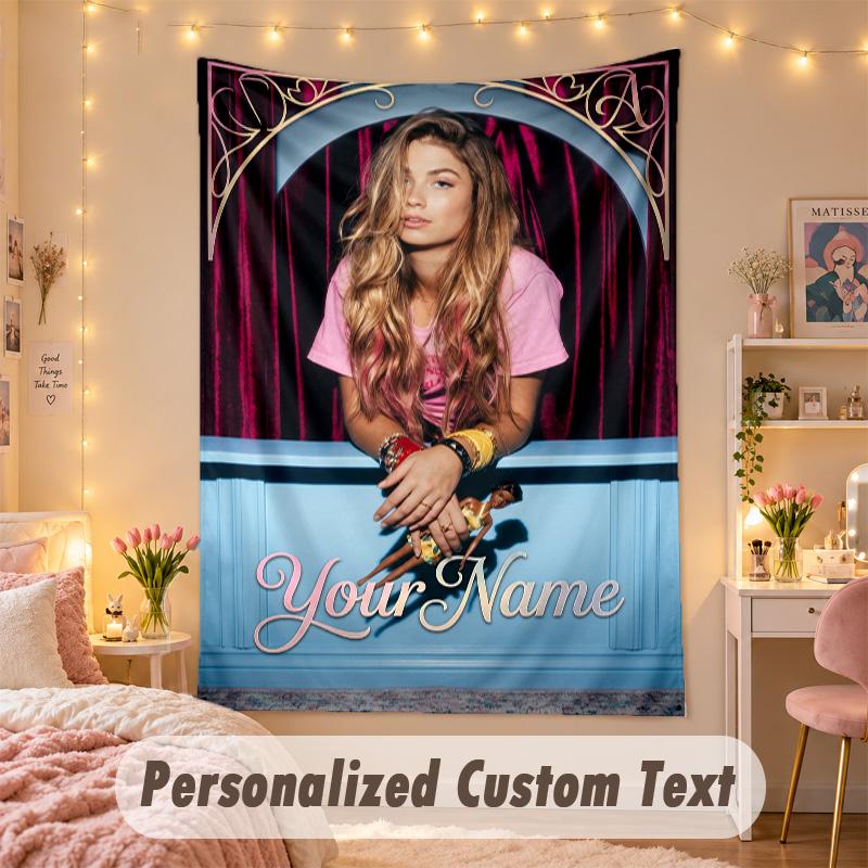 Custom Personalized Tapestry,Roxy Dekker Print Custom Name Text Wall Art Hanging for Bedroom