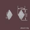 Diamond-studded earrings for women, geometric diamond design accessories, fashionable and personalized for everyday wear