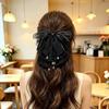 Handgefertigter Chiffon-Haarclip mit floraler Schleife für voluminöses Haar