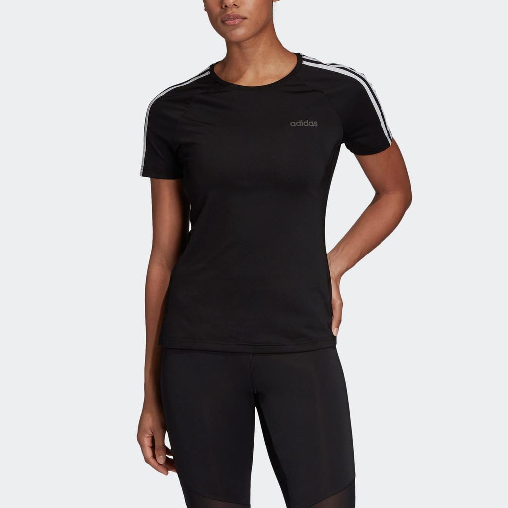 Adidas T Shirts Women's Black Crew Neck Moderate Straight Fit EH8722
