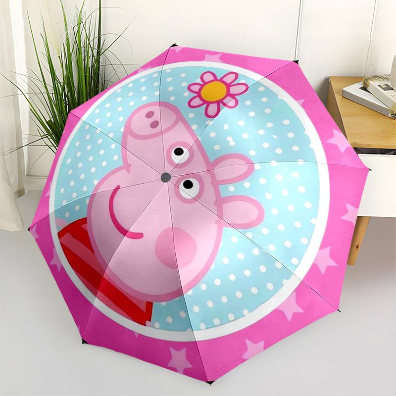 

1pc Peppa Pig Kids Plate Umbrella with Plastic Handle,Suitable for All Seasons Home Travel Outdoor UmbrellaFP099