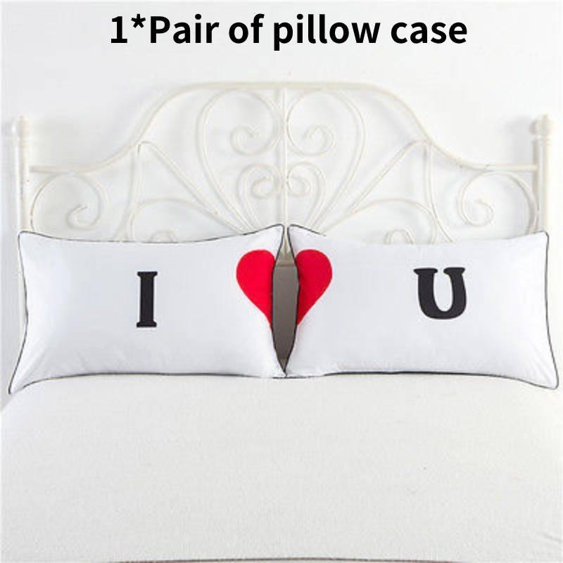 Couple 1 Pair Lovers Home Decor Pillow Case Sofa Waist Throw Cushion Cover