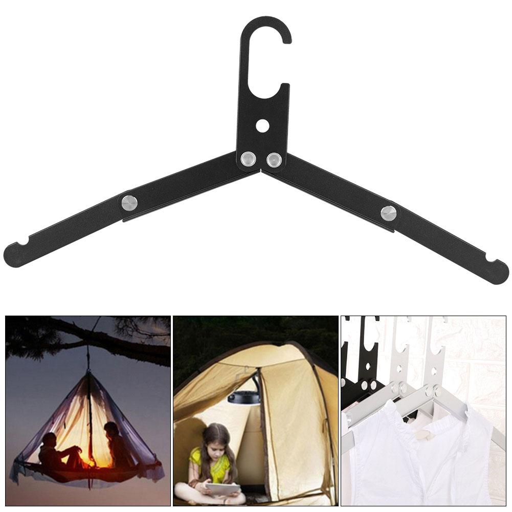 Aluminum Alloy Outdoor Folding Multifunction Hanger Non Slip Portable Drying Rack(Black)
