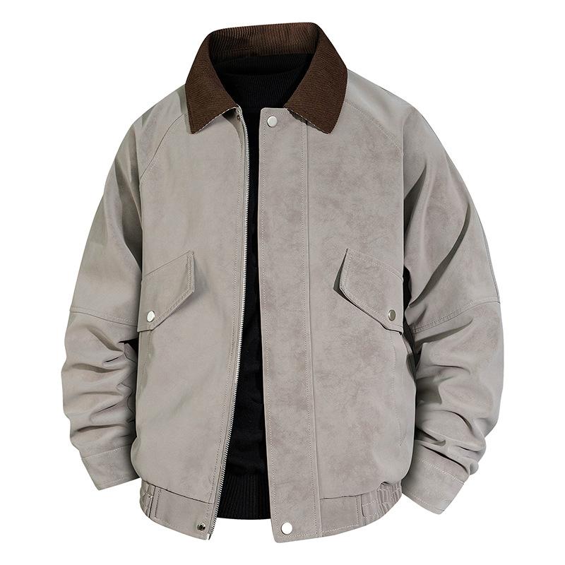 American retro men's leather jacket tooling locomotive pu old money loose wind street tough casual versatile leather jacket men