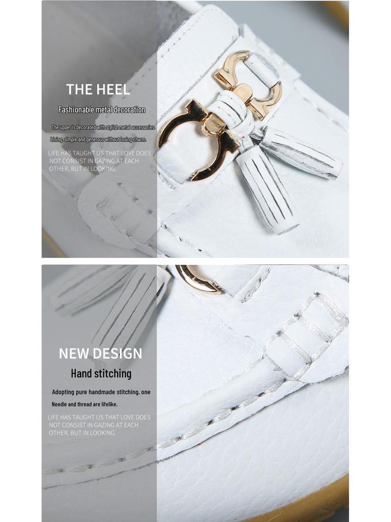 Damen 2024 Frühling/Herbst Leder Keilabsatz Übergröße Mokassins - Lässige Mutterschuhe