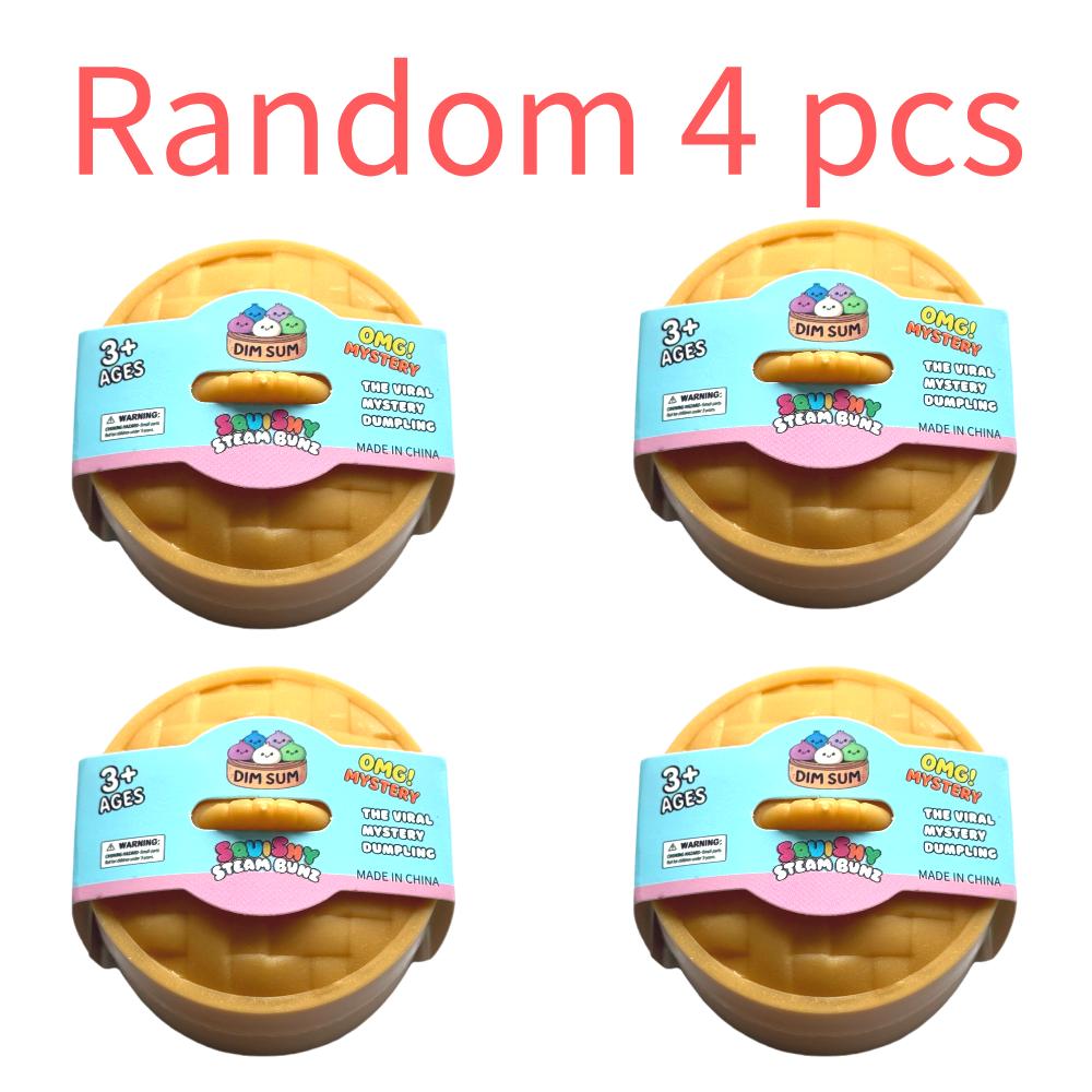 Mini Jouet à Presser Ravioli avec Panier Vapeur en Bambou, Boule de Pâte Souple en TPR, Jouet Fidget Décompression Réaliste, Cadeau Soulagement du Stress