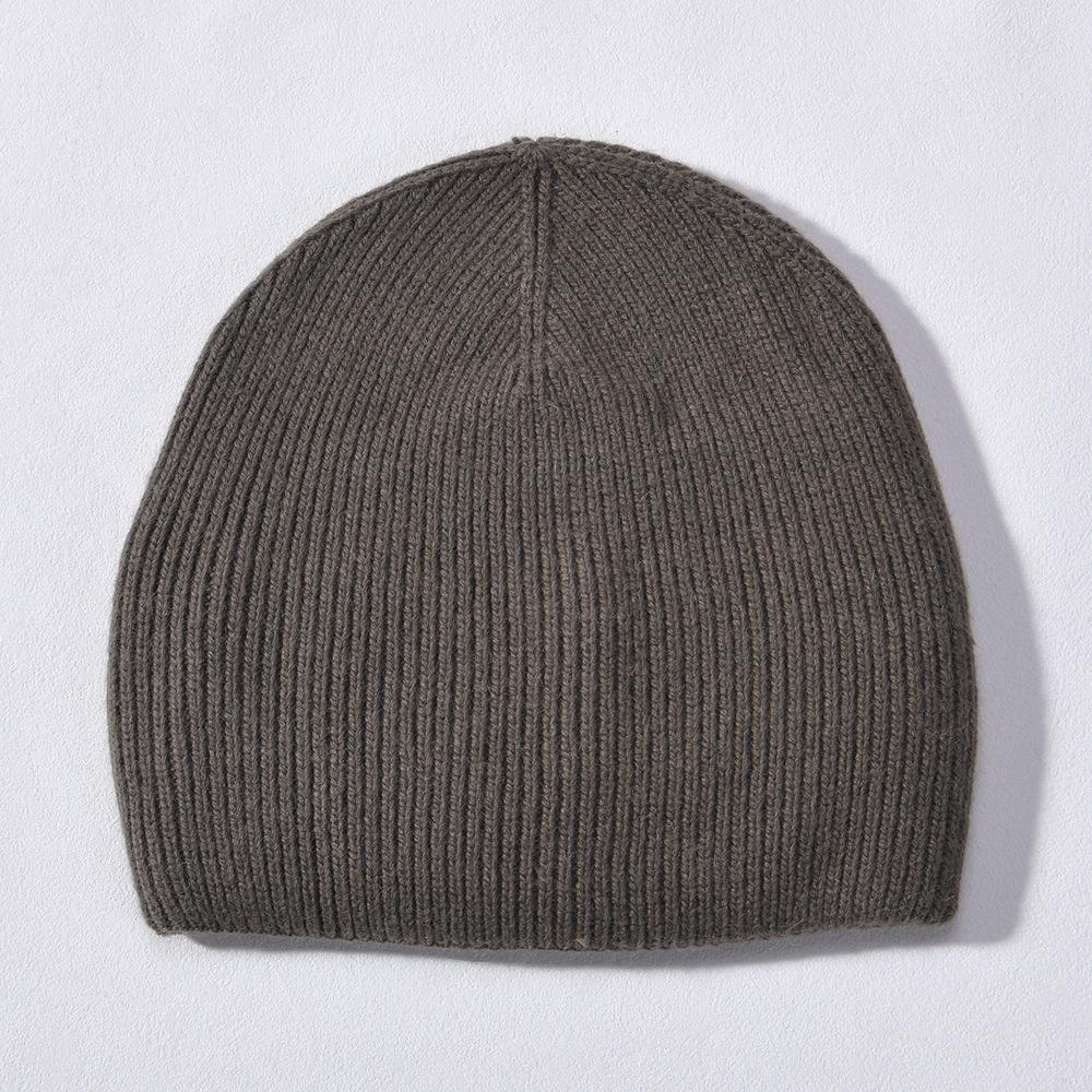 Solid Color Striped Cold Hat Knitted Hat European and American Fashion Rabbit Velvet Men and Women Simple and Versatile Soft Waxy Warm Wool Hat