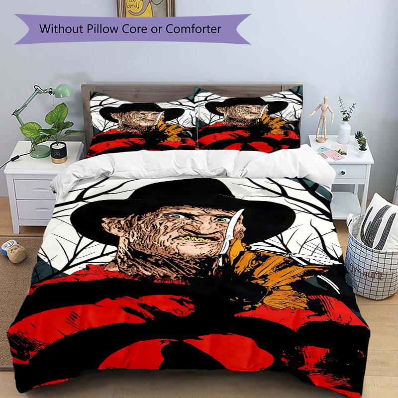 3pcs A Nightmare on Elm Street Bedding Set, Soft Polyester Duvet Cover and Pillowcases Seasons all suitable, Design for Bedroom L1003070