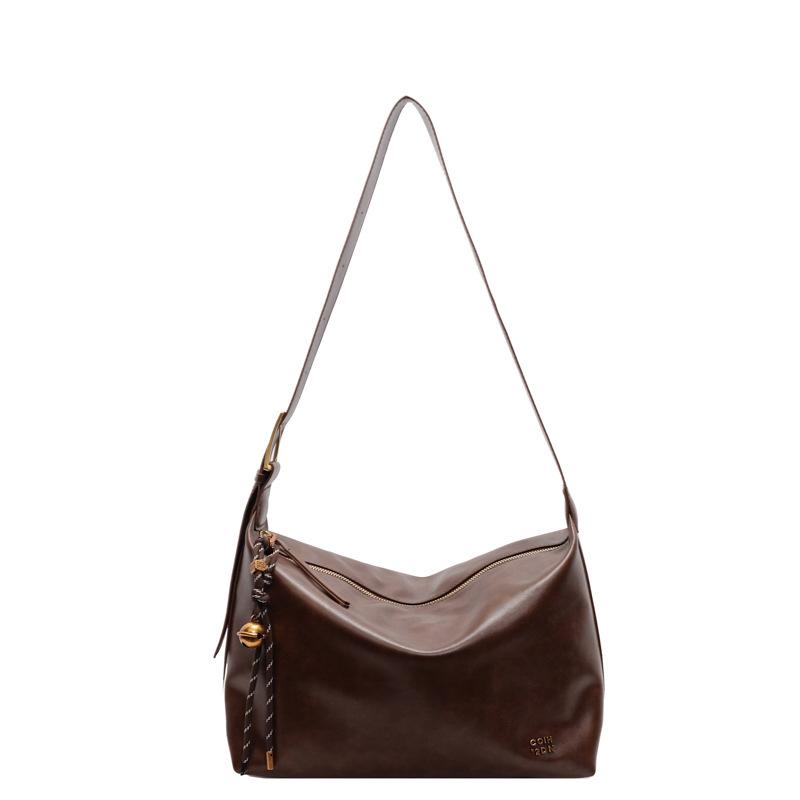 Premium Large Capacity Tote Bag Women's New Messenger Bag Winter Retro Maillard Shoulder Bag