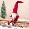 Cartoon Long-legged Christmas Doll Mini Knitted Christmas Figurine  Garden