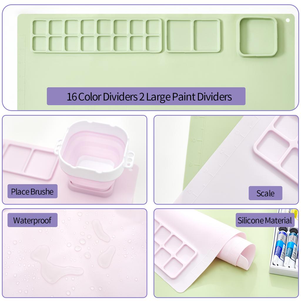 Popular Suction Cup Reusable Silicone Drawing Pad Mat with Cup Art Silicone Painting Mat Collection High Quality Practical Daily Use