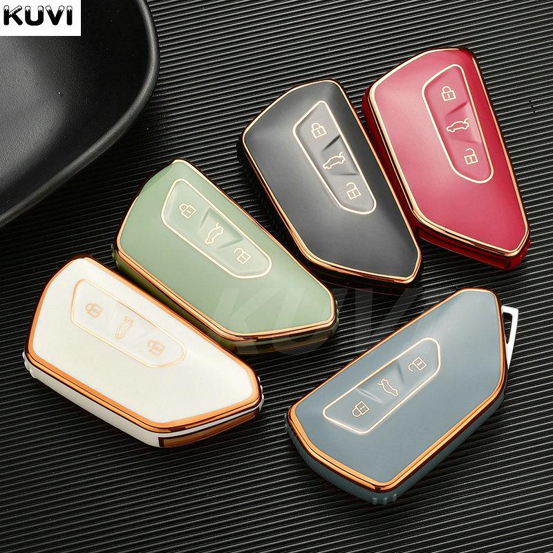 Fashion Tpu Car Remote Key Case Cover Shell Fob For Vw Volkswagen Golf 8  Skoda Octavia A8  Seat Leon Mk4 Accessories