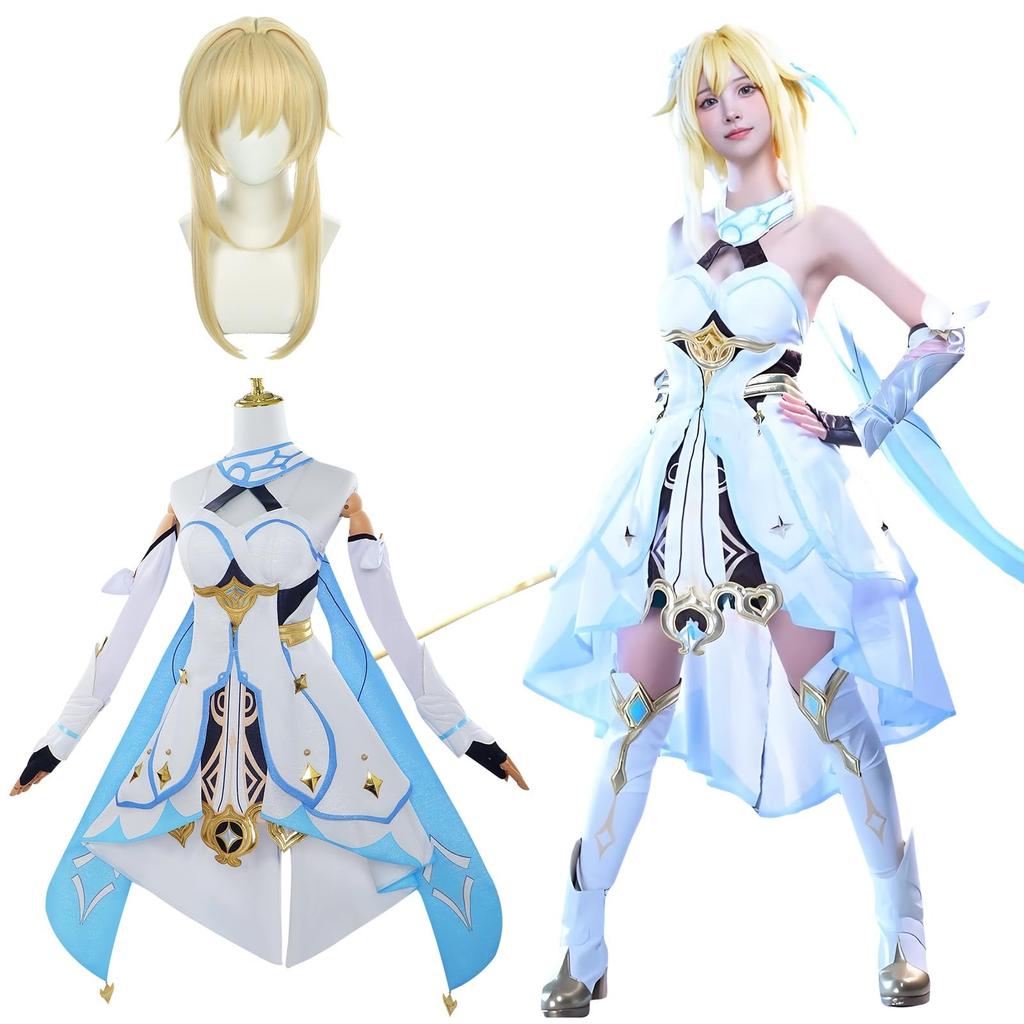 Quality Hotaru Cosplay with Traveler Genshin Cosplay School Stage Lumine Cosplay with [Good Product] Wig, (younger Sister), Impact, Costume, Adult,