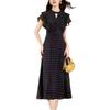 Summer new retro elegant wind lotus leaf edge flying sleeves cover the flesh temperament showing polka dot dress women