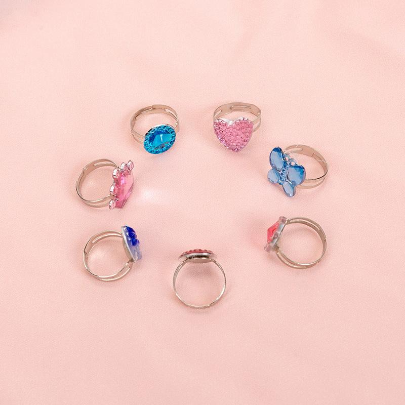 10pcs Cute Cartoon Kids Rings Kawaii Korean Children Girls Flower Alloy Finger Ring Child Jewelry Gift Adjustable Rings