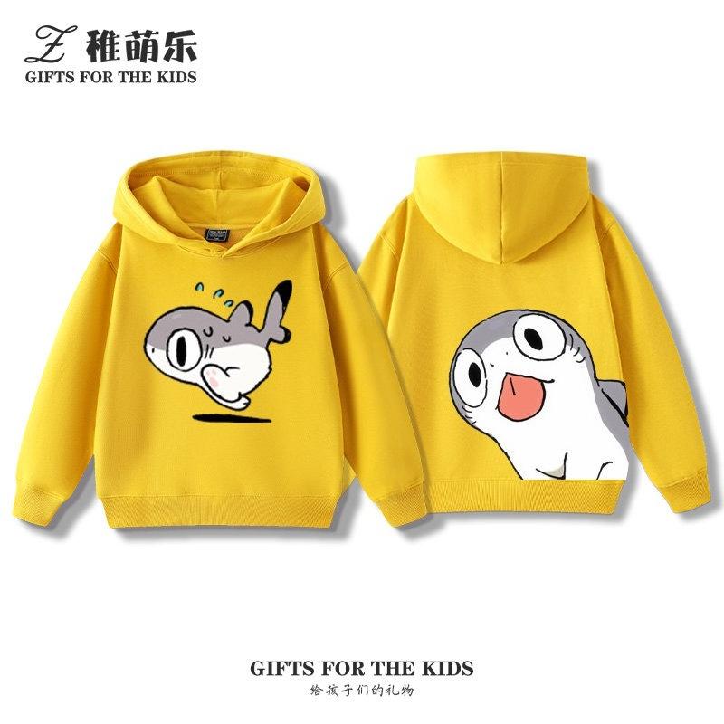 Sudadera con capucha infantil con estampado de dibujos animados para otoño e invierno: ropa deportiva versátil para niños y niñas.