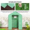 Greenhouse with Shelves, Mini Greenhouse, UV Resistant, Mesh Windows, Zip Door, 143L X 74W X 190H Cm, Green