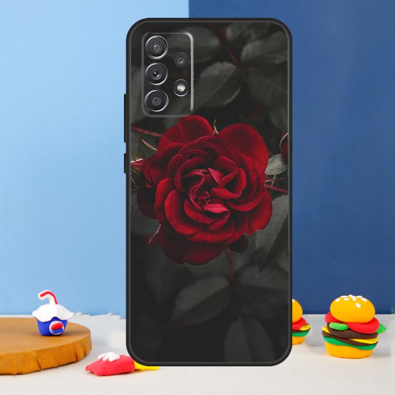 Red Rose Flower Case For Samsung Galaxy A53 A33 A13 A34 A54 A14 A35 A55 A15 A56 A36 A26 A16 A06 A22 A32 A52