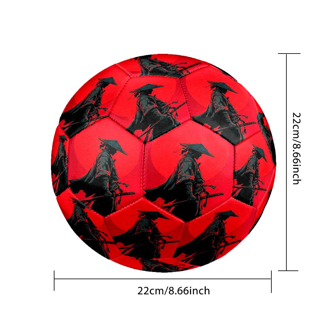 1pc Samurai Sunset Theme Soccer Ball Football, Size 5, Lightweight PVC, Outdoor Training Soccer Ball,Gift C6538