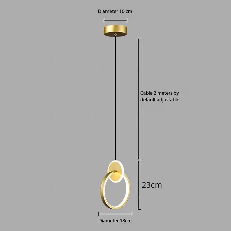 Lămpi cu suspendare cu LED nordic, auriu, negru, candelabru, lumini suspendate pentru dormitor, noptiera, lectură, restaurant, bar, decorativ