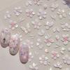 Embossed Flower Pink Butterfly Lucky Peach Blossom Chic Spring Petal 5D Soft Relief Adhesive Nail Art Stickers Manicure Decals