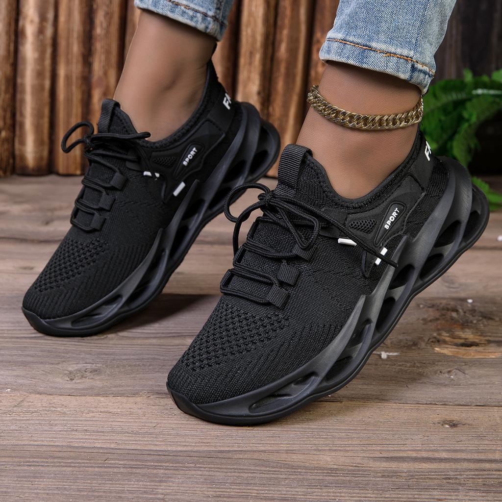 Fashion Women's Casual Slip-On Sports Shoes Soft Bottom Lace-Up Sock-Style Mesh Sneakers Comfortable Breathable Footwear for Ladies