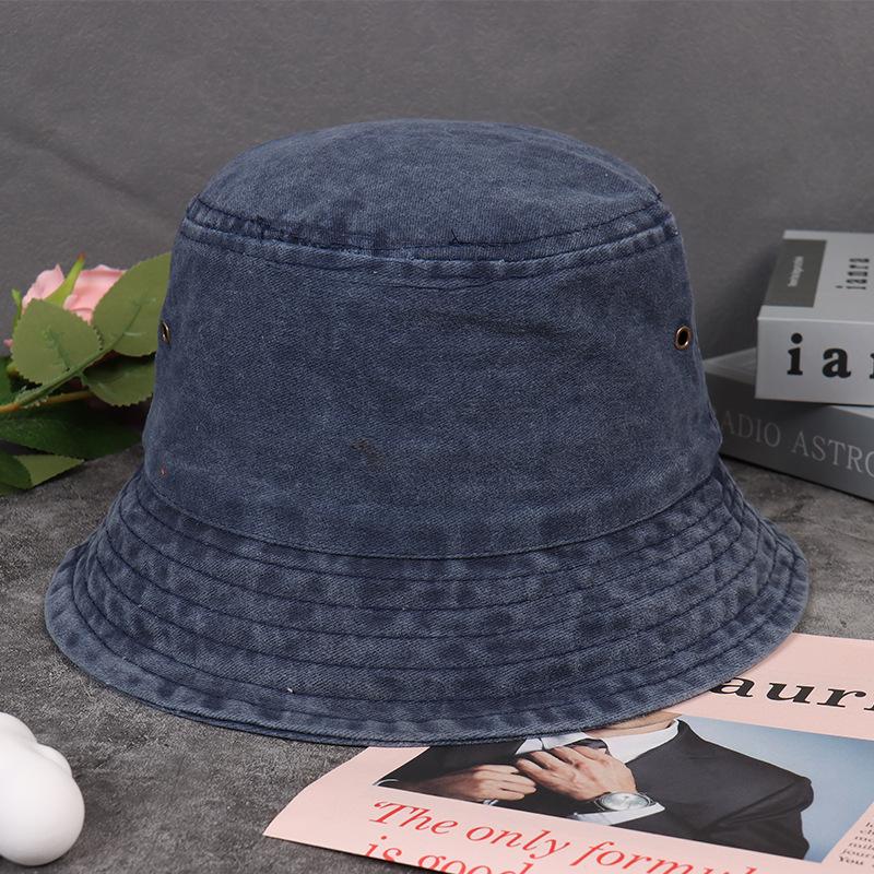 Old washed denim bucket hat spring and autumn summer basin hat versatile denim men's and women's retro