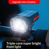 Bicycle Solar Charging Front Light Wide-Angle Road Bike 3 Led Headlight Flashlight Easy To Install Cycling Accessories