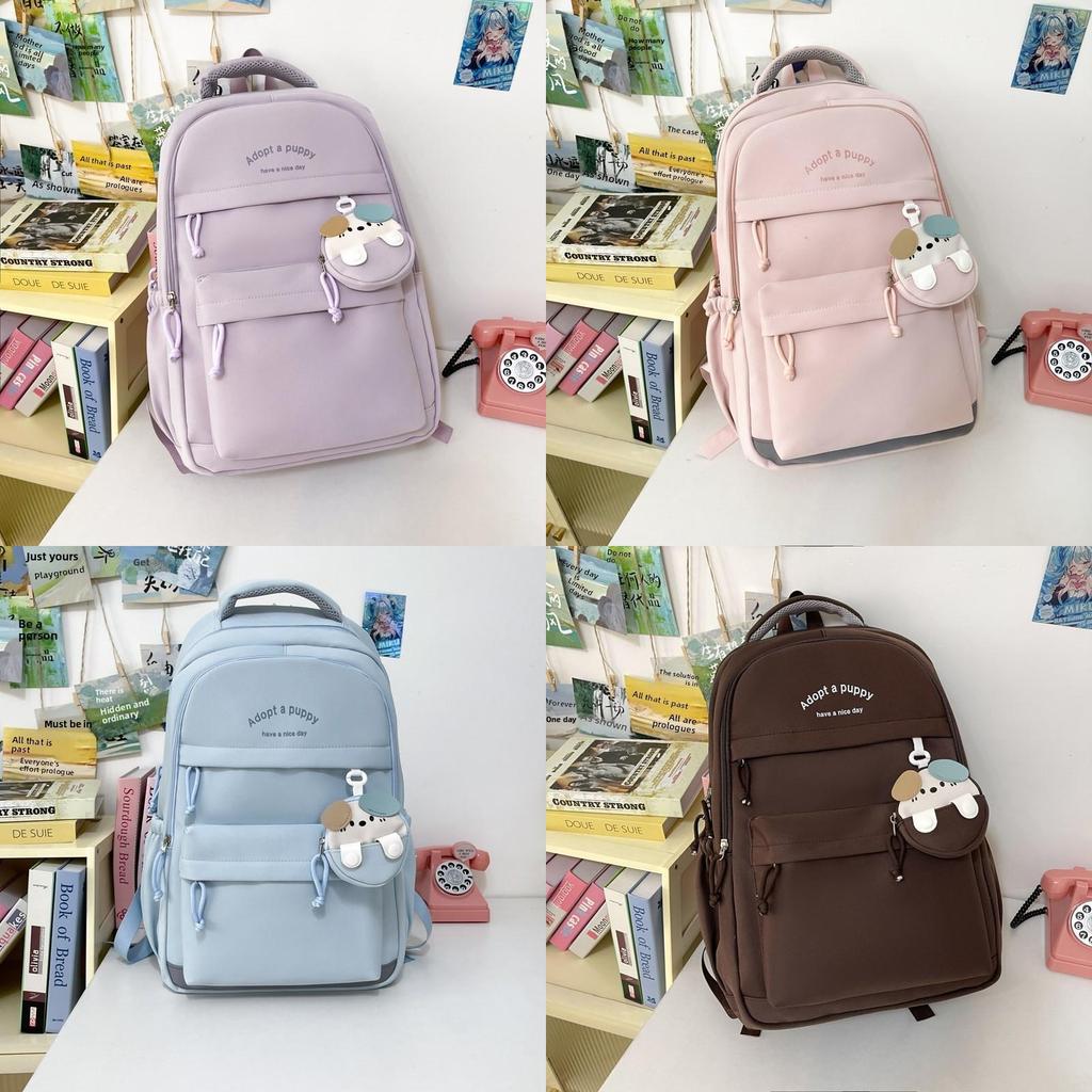 Unisex Casual Backpack With Waterresistant Twill Fabric For School And Travel