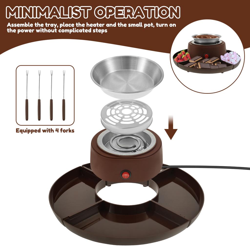 Electric Smores Maker Tabletop Indoor with 4 Detachable Trays and 4 Forks Flameless Electric Marshmallow Roaster for Movie Night